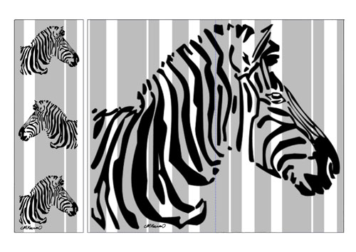 Black Zebra Notelet and Bookmark Preview