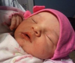 She doesn't look like a newborn...so sweet!