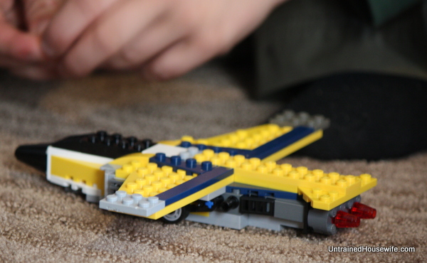 Lego creations on the rug