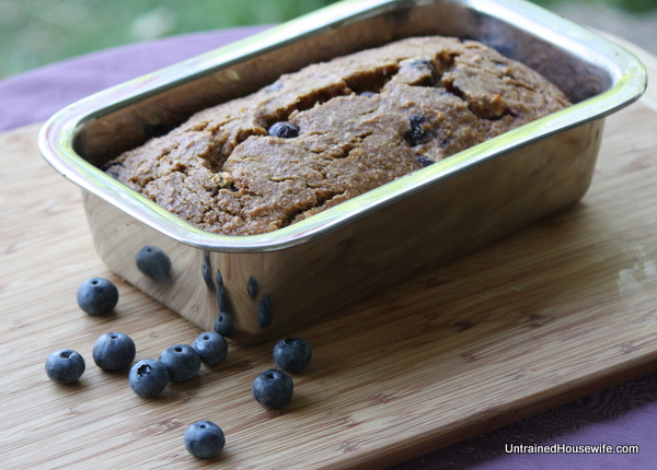 Whole Wheat Blueberry and Zucchini Bread Healthy Snack