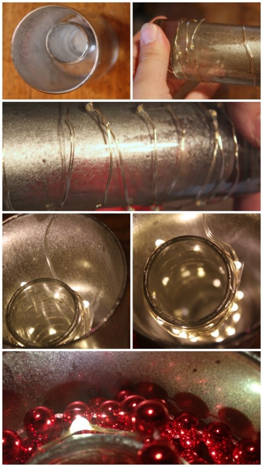 Create a Lighted Christmas Vase Centerpiece