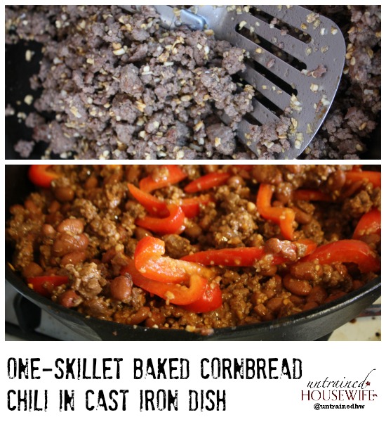 Cast Iron Skillet Baked Chili Cornbread Dish