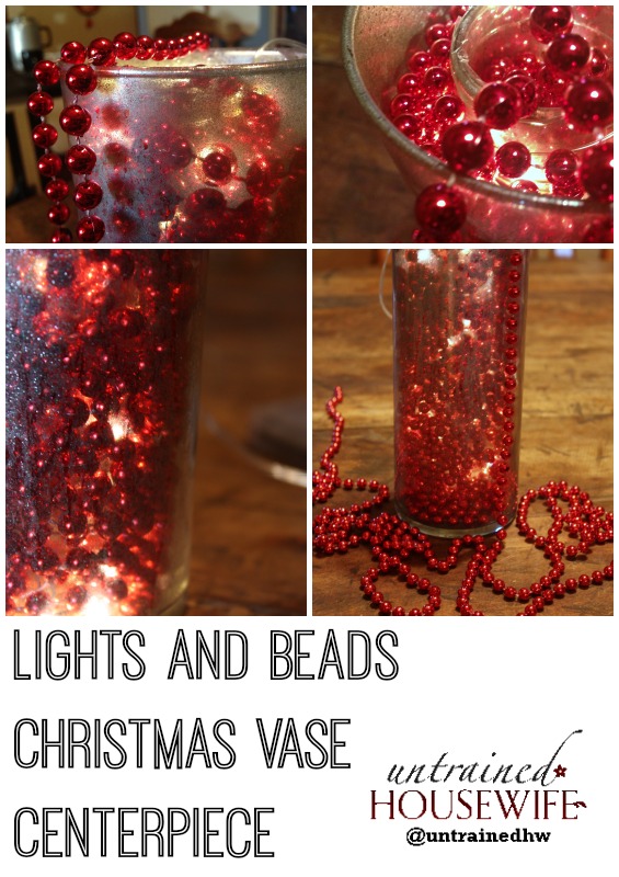 Lights and Beads Christmas Vase Centerpieces